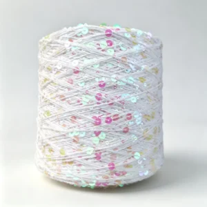 Fancy Dyed Pure Cotton Paillette Yarn with Sequins for Hand Knitting Sweaters and Hats