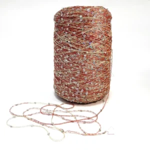 Fancy GRS Cotton Yarn With 2mm 6mm Transparent Sequins for Hand Knitting
