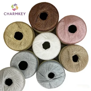 Fancy Glitter Hollow Metallic Yarn Hollowed Out Gold Silver Metallic Crochet Thread Lace DIY Wiring Bag Yarn for Hand