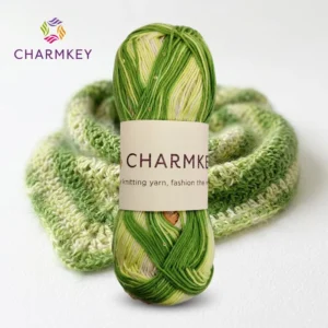 Fancy Long Gradient Variegated Cotton Linen Bamboo Blended Yarn With Tiny Sequins Soft Hand Knitting Yarn For Crochet Projects