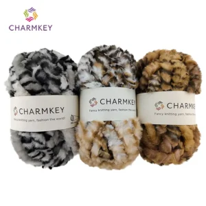 Fancy Mixed Color Dyed Super Chunky and Soft Round Fluffy Fur Yarn High Strength for Hand Knitting and Crocheting