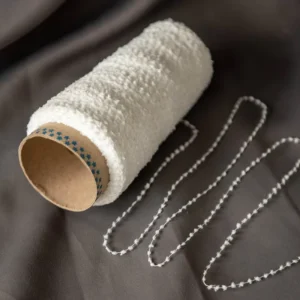 Fancy Special Bleached Yarn Beanie Dot Ping Pong Line 100% Polyester Standard Twist Factory Supply Knitted Products