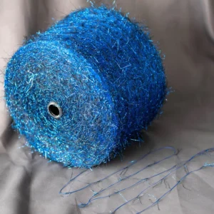 Fancy Special Yarn Processing Custom Starry Sky Blue Long Hair Sequin Crochet Machine Knitted Standard Twist Factory