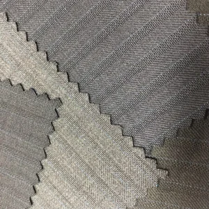 Fancy Stripes for Regular Ready Stock Merino Worsted Wool Blended for Men’s Suits Fabrics in China Factory