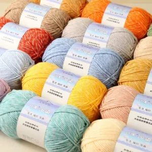 Fancy Yarn 6-layer Combed Cotton Milk Cotton Blended Yarn for Hand Crochet Weaving