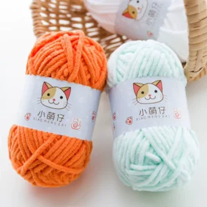 Fancy Yarn Chenille Yarns Knitting Crochet Hand for Bags Soft Spun Chunky 100% Polyester Chenille Yarn