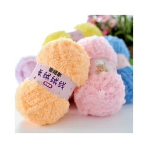 Fancy Yarn Crafts 100% Polyester Recycled Plush Wool for Baby Skin Friendly Soft Knitting Line with Dyed Pattern