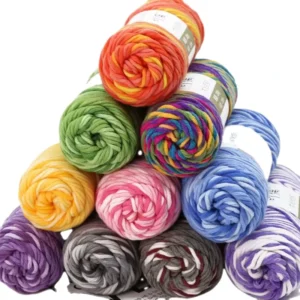 Fancy Yarn Milk Cotton Handmade Knitting 8ply 23 Colors Woven Scarf Mixed Color 100% Acrylic Knitting Yarn for Sewing