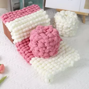 Fancy Yarn Soft Snowball Chenille Pom for Hand Knit Blanket