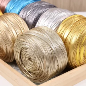 Fancy Yarn T Shirt 200g in Leather Color Classic Knitting Style Hand Knit Polyester