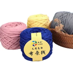 Fast Shipping Customized 100% Polyester t Shirt Crochet Hand Knitting Polyester Fancy Soft Thick Yarn for Crochet Bag