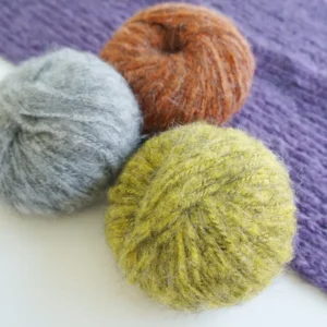 Filament Fancy Yarn Eco-Friendly Anti-Pilling Bleached Pattern DIY Handmade Knitted Medium Thick Sweater Scarf Set