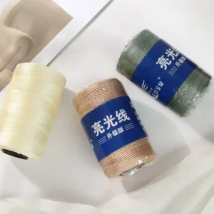 Fine Ice Silk Thread Crochet Sandals Hand Weaved Ball Hat with Bright Hollow Hook Wrap 100% Polyester Dyed Fancy Yarn