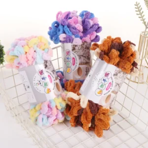 Finger Yarn Loop Yarn Puffy Hand Knit Chunky Chenille Yarn for Hand Knitting and Crocheting