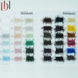 Fluffy Velvet Texture Fine Sparkles Ultra fine Feather Yarn 4.3NM Dyed Double Twist Autumn Winter Knitted Jacquard Fabric Yarn