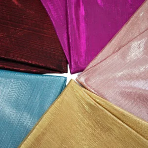 Foil Fabric 95% Polyester 5% Spandex Stretch Garment Metallic Bronzed Glitter Clothing Fabric for Stage Dance Wear