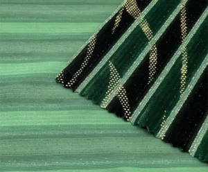 Four Way Stretch Polyester Spandex Two Tone Lurex Velvet Fabric with Water Ripple Foil for Apparel Shoes and Accessories