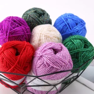Four strand Chenille Yarn Colorful Metallic Threads Acrylic Material High Tenacity OE Technics Crocheting Flowers Dolls
