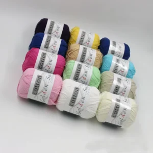Free Samples 100% Cotton Hand Knitting Baby Yarn Super Soft Dyed Eco Friendly 32 Colors for Crochet