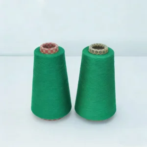 Free samples available. GRS Certified Renewable Eco Friendly Green Dyed Polyester Cotton Spun Yarn for Cross Stitch Customizable Ring Spinning Nm32 Count for Knitwear OEM Low MOQ