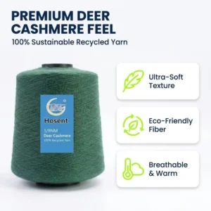GRS Certified 100% Recycled Yarn 1 9NM Premium Deer Cashmere Soft Hand feel Knitting Yarn for Sweater Scarves