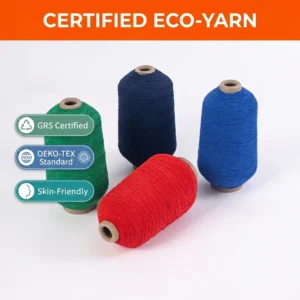 GRS High Tenacity Polyester Blended Yarn 63150150 52150150 Rubber Covered Elastic Thread Heavy Fabric Weaving Zhejiang