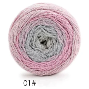 Galaxy Gradient Hollow Fancy Blended Yarn 87% Cotton 13% Polyester Silver Thread Moisture Absorbent Bleached NM1 1 200g