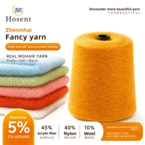 Genuine Mohair Yarn for Autumn/Winter Hand Knitting 12s Ring Spun Fancy Specialty Yarn From Guangdong