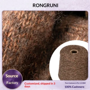 Genuine Rongrun 100% Cashmere Fancy Yarn 6 ply Dyed for Hand Knitting and Knitwear