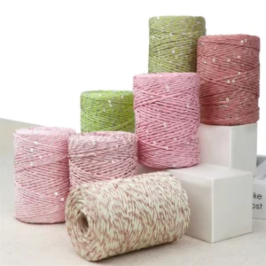 Gift Packing Hand Knitting Bag Thread 100G Multi Color Fancy Crochet Yarn Weaving Thread Sequin Rofite Paper Thread