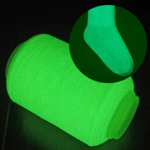 Glow In The Dark Weaving Yarn Elastane 75D 150D 300D Ultra Bright Phosphorescent Luminous & Knitting Sock For Apparel Safety
