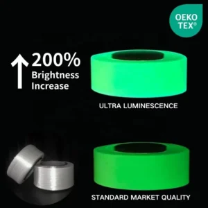 Glow in the Dark FDY Night Glowing Filament Yarn 75D/150D Sustainable Luminous Polyester for Knitting Weaving Webbing