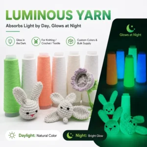 Glow in the Dark Yarn for Knitting Crochet Handcraft Apparel Textile Luminous Yarn Custom Colors Supplier