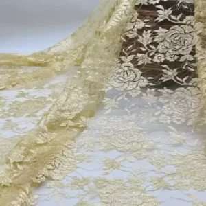 Gold Metallic Lace Fabric Multi Colored Gold Thread Flower Rose Lace Fabric Metallic Silver Sparkling Light Dance Dress Cloth