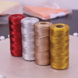 Gold Silver Glitter Packaging Rope for Christmas DIY Craft Flower Packaging Decorations Bakers Twine Metallic Yarn