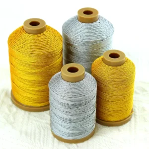 Gold Silver Polyester Thread Metal Yarn Hand braided Rope Special Thread Metallic Thread
