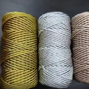 Gold Silver Single Strand 3mm Macrame Cord 1 Strand Macrame Rope Metallic Macrame Cord Metallic