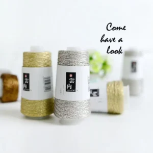 Gold Sparkly Plying Super Fine Metallic Tones Polyester Twist Fancy Poy Yarn