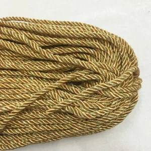 Gold and Silver Metallic Ribbon 3 strand Twisted Rope Gold and Silver Glitter Woven Curtain Christmas Decoration Bag Rope