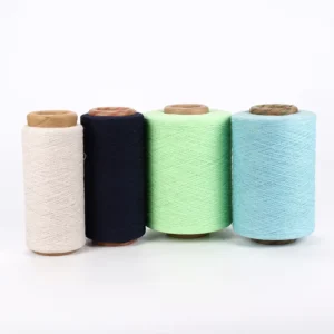 Good Strength Eco Friendly Recycled 50% Cotton 50% Polyester Blended Carded Weaving Knitting Yarn
