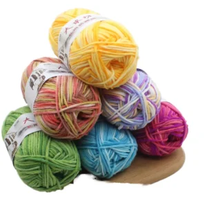 Gradient 5ply Milk Cotton Blended Yarn Soft Hand Knitting Yarn for Colorful Crochet Blanket Sweater