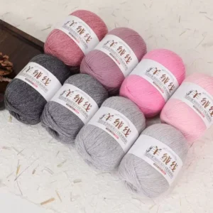 HENGYI 50g Dyed Blended Cashmere Yarn 3 Ply Core Spun Non Fade for Hand Knitting Weaving Hand Crafting Strong Durable Even
