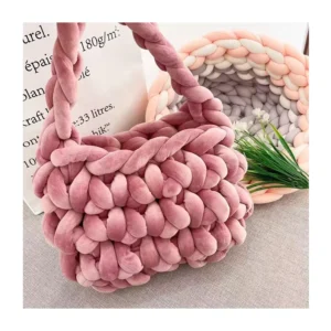 Hand Braided Braided Stout Knitted Yarn Huge Stout Cotton Pipe Yarn Knot Pillow Blanket Portable Crossbody Bag