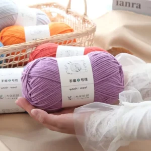 Hand Knitted 2Ply Thick Fancy Acrylic Yarn Ball 6Ply Strands Dyed Milk Cotton DIY Scarf Kit Crochet Doll Soft Chunky Blended
