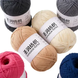 Hand-Knitted DIY Crochet Doll Bouquet Blanket Blended Yarn Combed Milk Cotton Ball Anti-Static Versatile Knitting Weaving