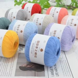 Hand Knitted OE Organic Cotton Yarn 100% Anti-Pilling Eco-Friendly Dyed Combed Fancy Yarn 3/8NM