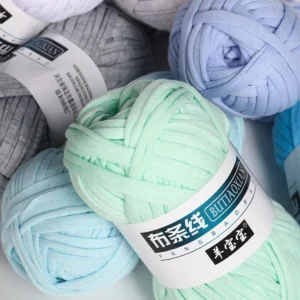 Hand Knitting 2cm Wide Soft Comfortable Polyester Bags Baskets Coaster Shoes Elastic T Shirt Peasy Crochet Yarn for Beginners