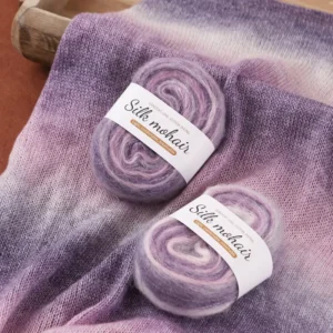 Hand Knitting Colorful Delicate Handcrafts 50g Spun Hand Dyed Mohair Yarn Fine Wool Silk Mohair Crochet Yarn