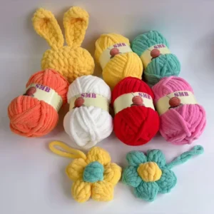 Hand Knitting Thick Chenille Yarn 100% Polyester Fancy Yarn Super Soft Chenille Chunky Yarn DIY Bags Toys Flowers