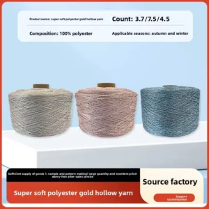 Hand mixed Gold Silver Thread Polyester Hollow Yarn 3.7 4.5 Yarn Count Hand Knitting Violent Bear Bag Doll Handmade DIY